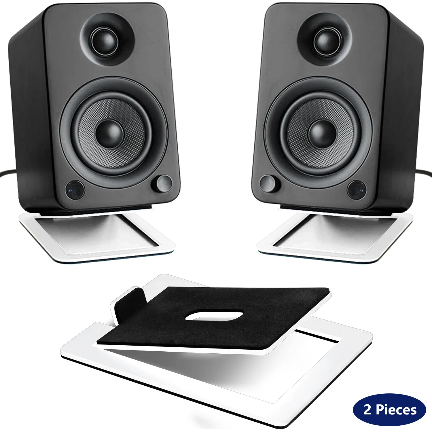 Mini Style 2 Pcs Metal Speaker Bracket Improves Spatial Sound Quality Ideal for Tabletop Audio Support Computer Speakers Stand