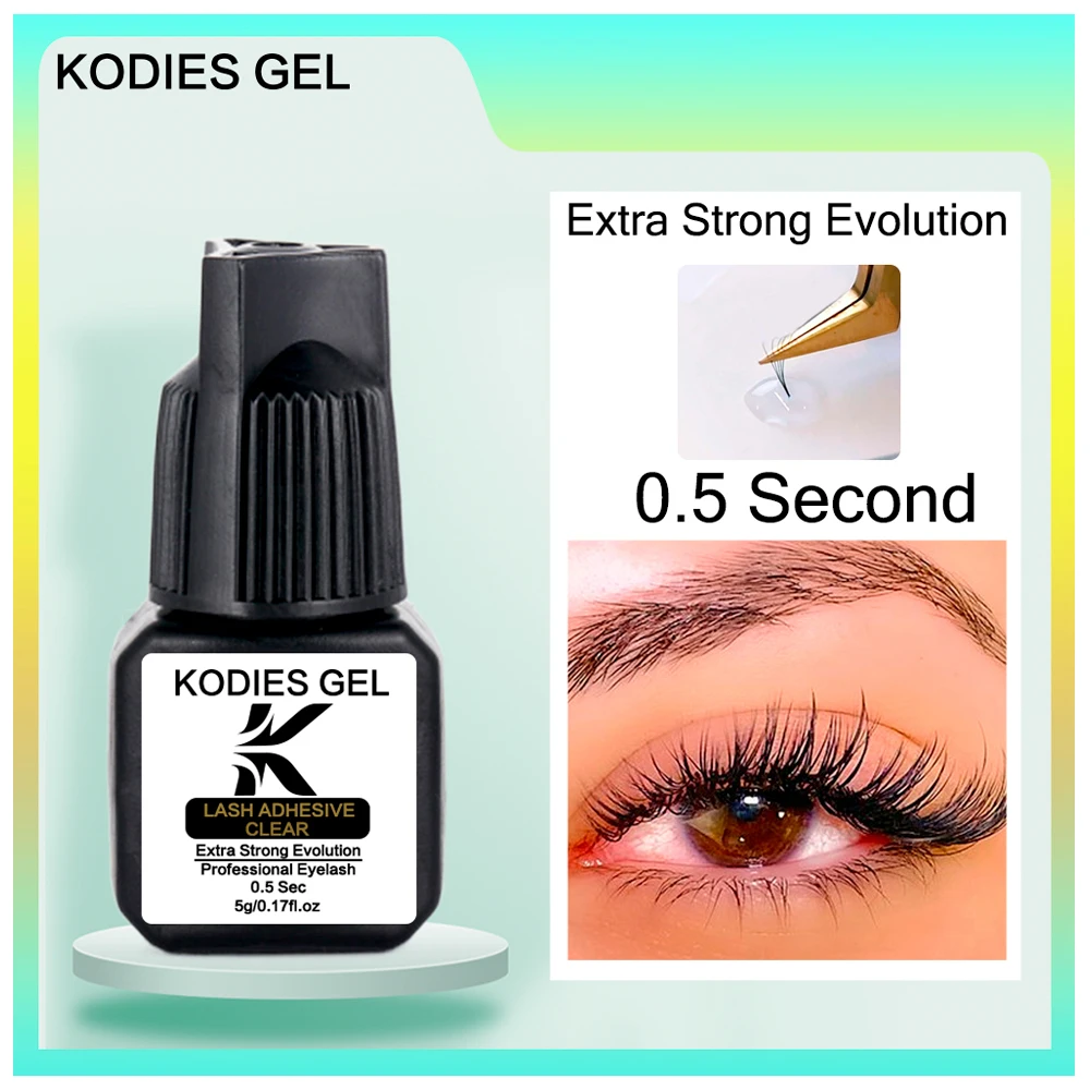 KODIES GEL Clear Eyelash Glue Waterproof Lash Extension Supplies 5ML 0.