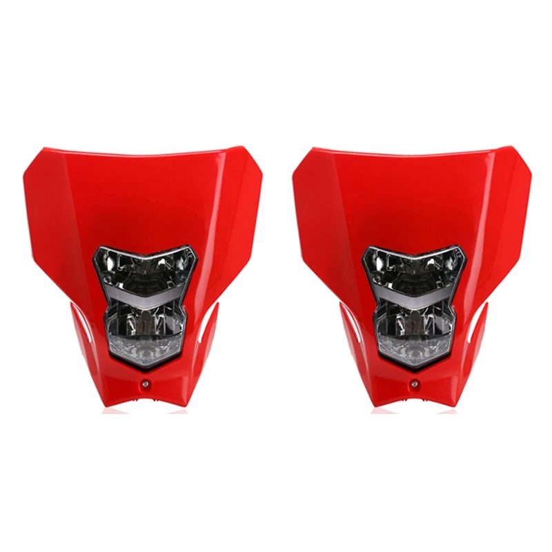 

2X Motorcycle Red Halogen Headlight Lamp Windshield Headlight Fairing Mask DRL Light For Honda Crf450l 450XR 2019-2020