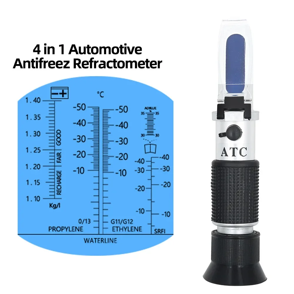 Antifreeze Refractometer 4 in 1 Car Automotive Refractometro Antifreeze Battery Fluid Urea Adblue Glass Freezing Point Water Coolant Tester