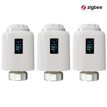 TRV ZigBee สมาร์ทเทอร์โมสตัท, วาล์วหม้อน้ำควบคุมอุณหภูมิเครื่องทำความร้อนในบ้าน Alexa Google 7
