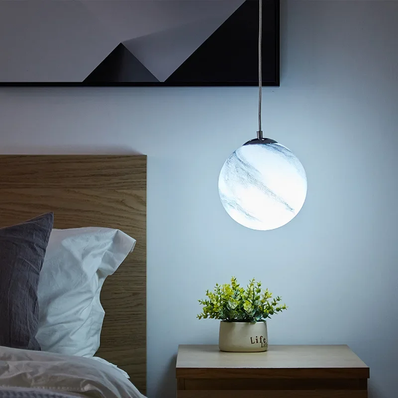 New Children'S Planet Earth Pendant Lamp For Boys Room Living Room Acrylic Space Star Astronaut Led Hanging Light Indoor Decor 3