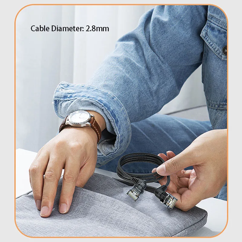CAT6A Netzwerkkabel Biegekopf 360-Grad-Drehungskabel 10G Jumper Linien Reines Kupfer RJ45 Broardband Dünner PC Computer Lan Core – Detail 12