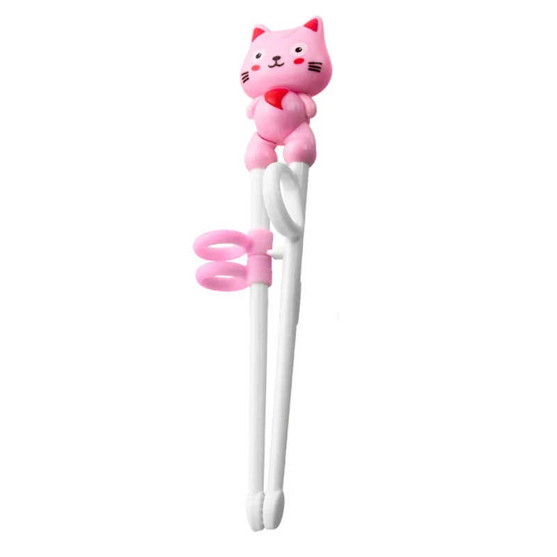 Cartoon Beginner Easy Use Chopsticks Cute Cat Baby Kids Children Fun Learning Training Helper Chopsticks