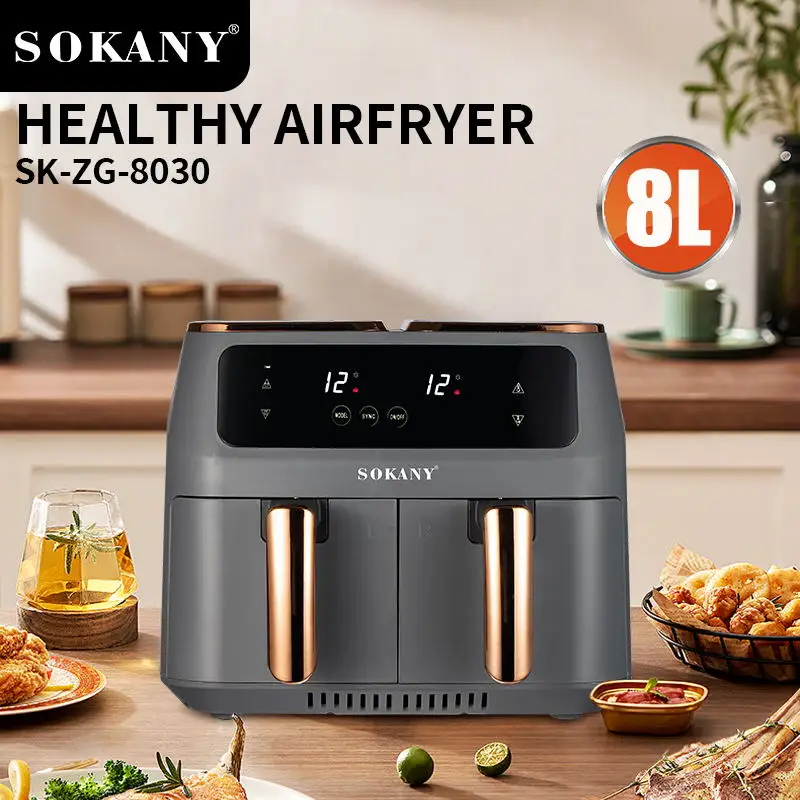 Sokany Household 10L Touch Screen Double Air Fryer Electric Deep