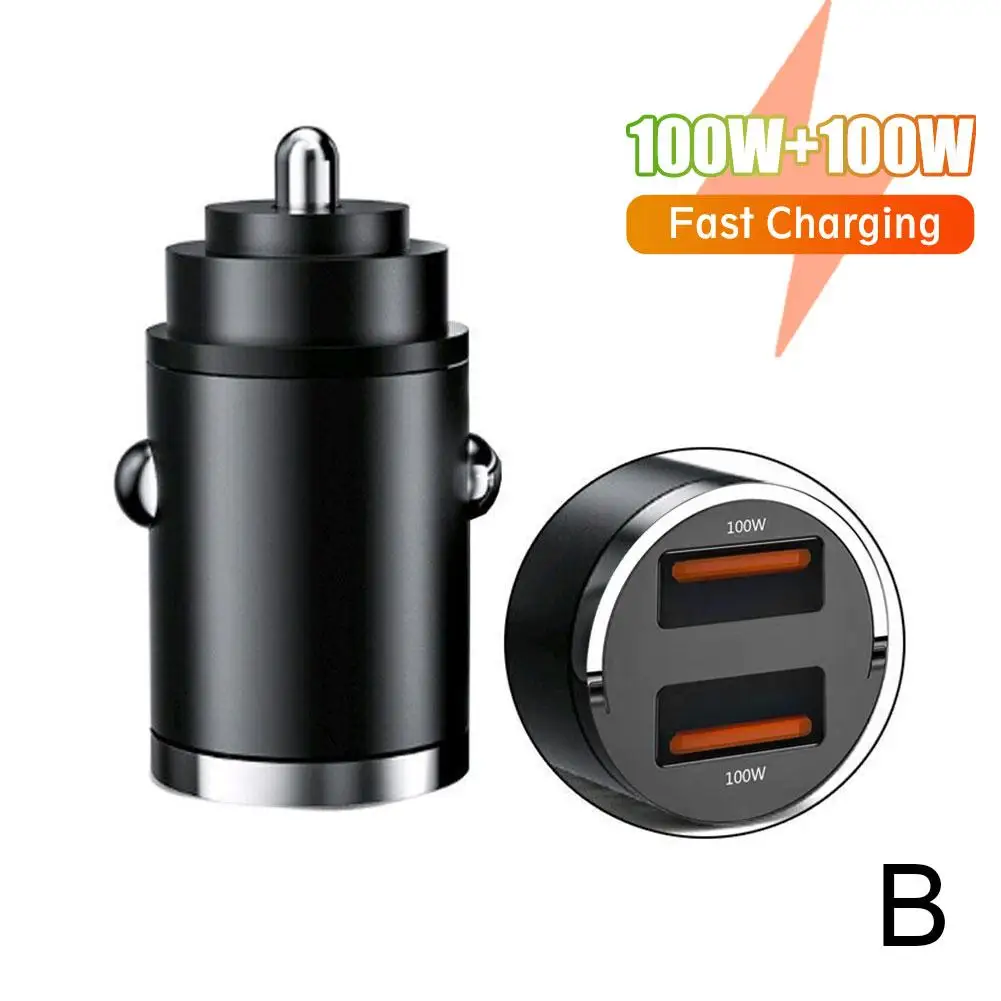 100 واط شاحن سيارة أخف PD شحن سريع USB نوع C سيارة مهايئ شاحن الهاتف آيفون 15 14 13 شاومي هواوي سامسونج