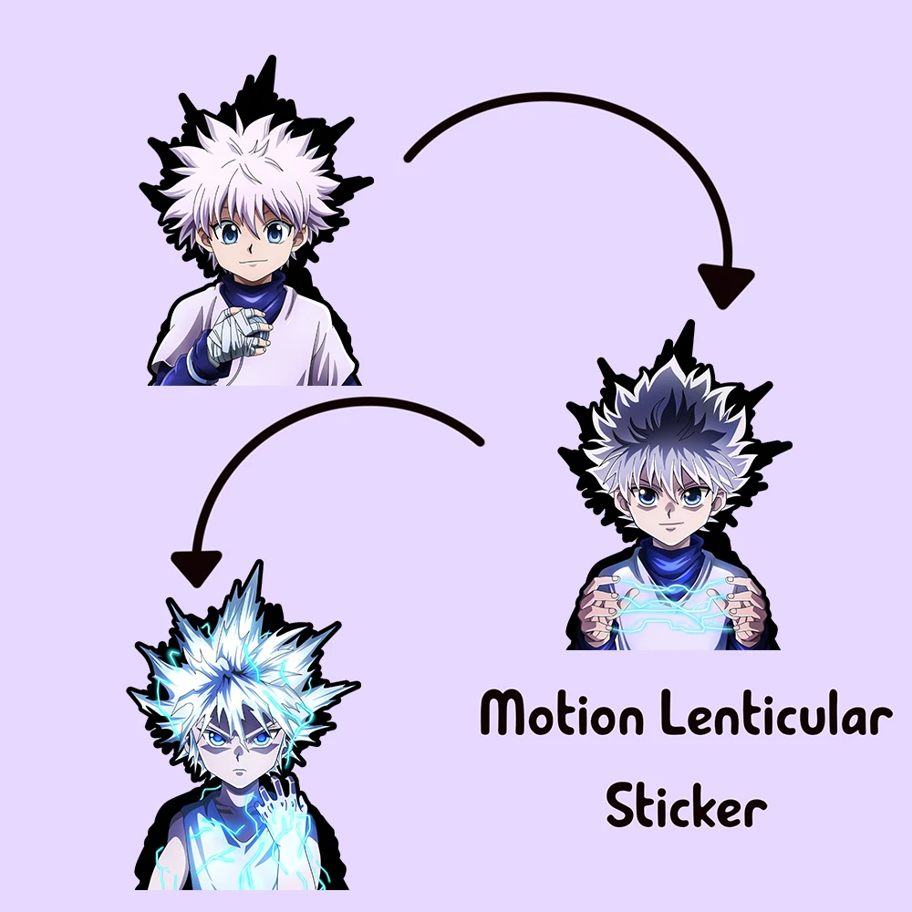 Killua Godspeed Hunter X Hunter  Anime Motion Sticker Peeker Sticker  Waterproof Decals for Cars,Laptop, Refrigerator, Etc removable wall decals