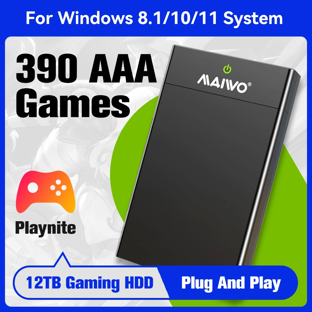 12TB PC Games External Hard Drive For Windows 10 Playnite System Game
