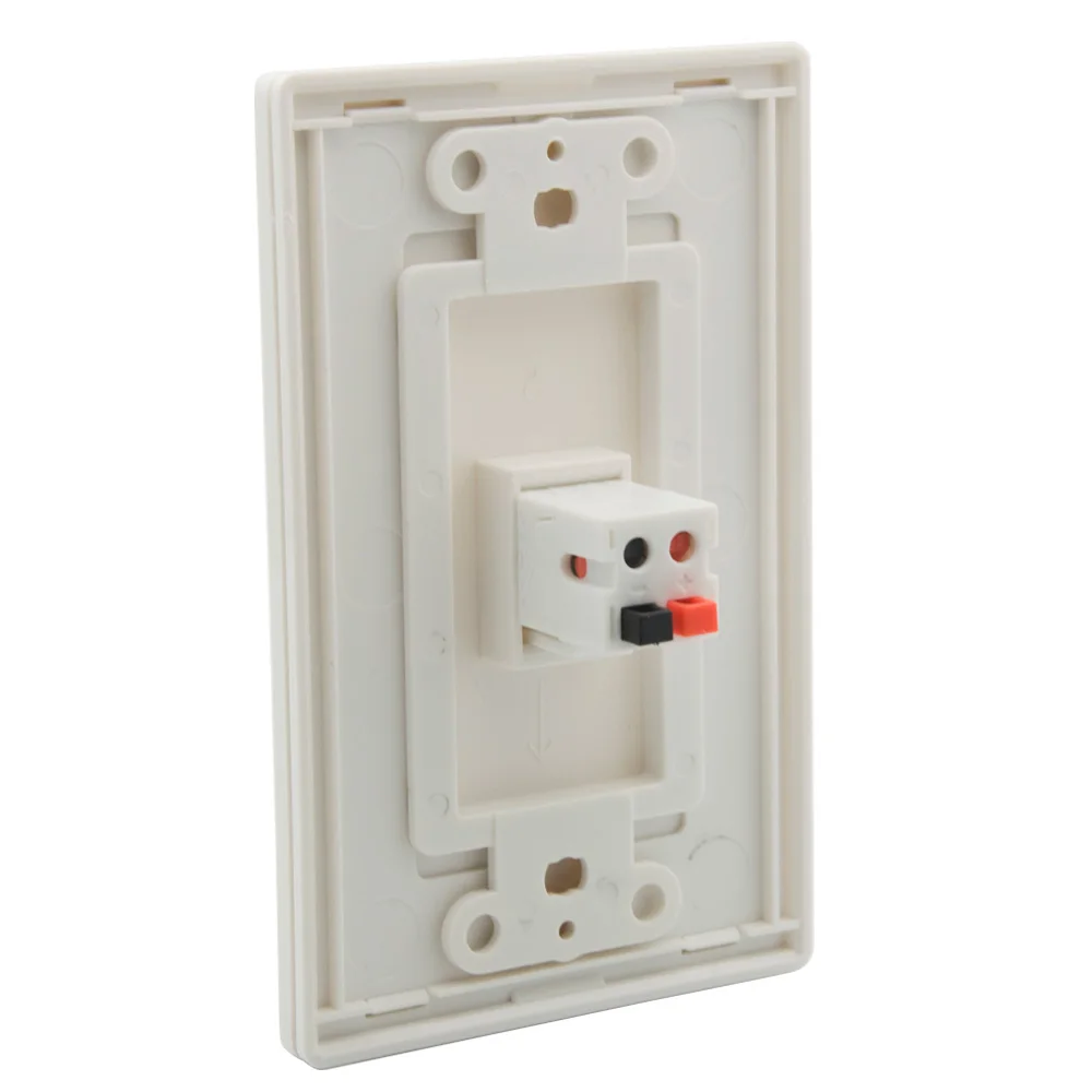 Speaker Wall Plate 1 Gang No Screw Spring Clip Style 1.0