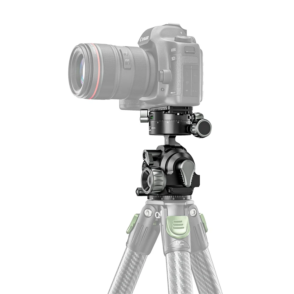 BAFANG New Design Upgraded Tripod Ball Head Panoramic CNC Metal Camera Tripod Geared Head for Monopod DSLR Camcorder