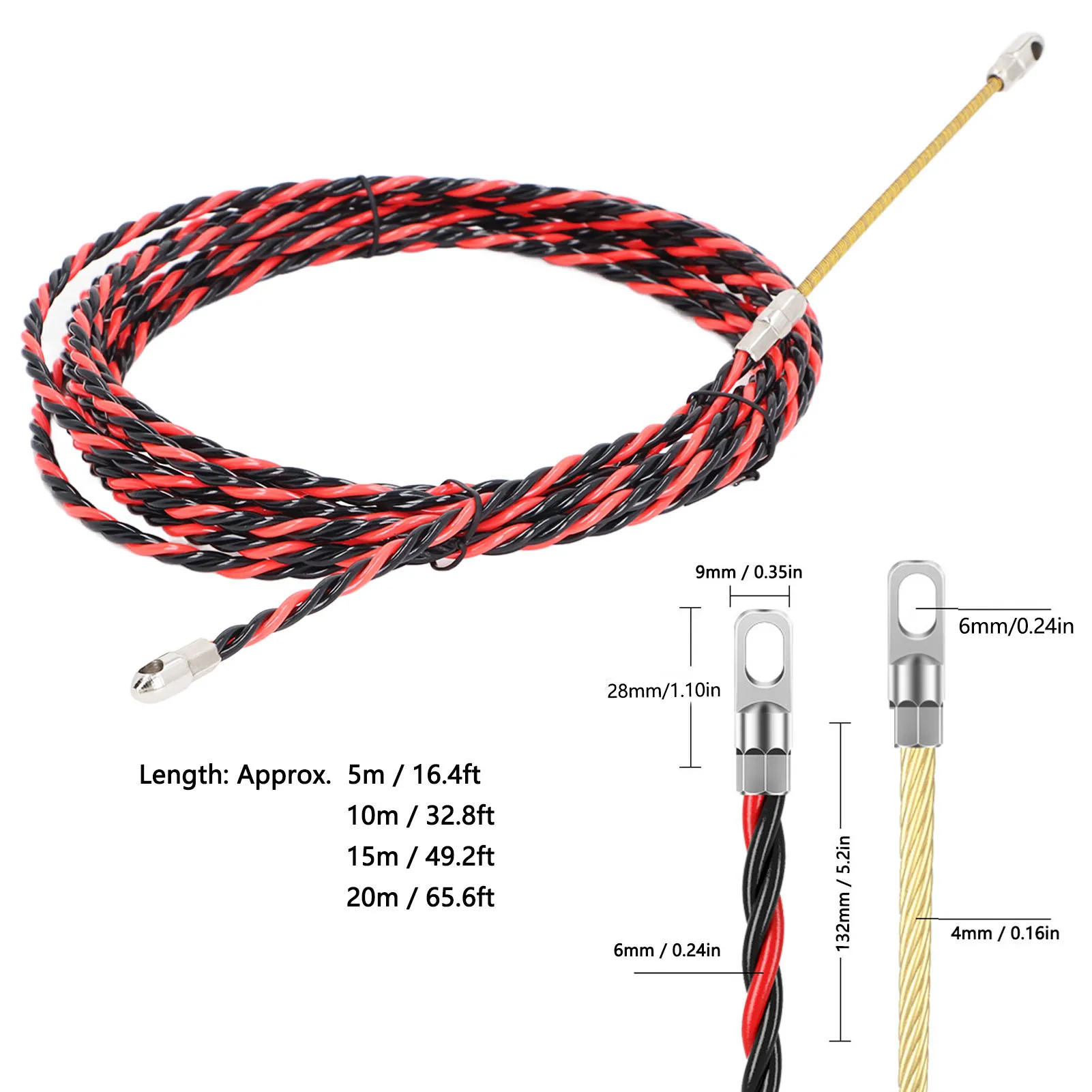Electrical Wire Threader Flat Electrician Threading Device Manual Cable Puller with Gloves Cable Ties Wire Threader