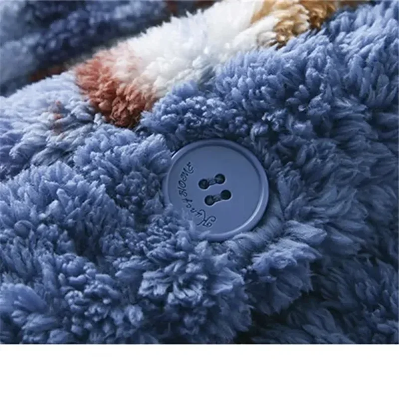 Man pajamas set Men's Winter Warm Coral Fleece Pajamas Set Fluffy Coat+Long Pants Male Sleepwear For sleeping 2 Pieces Home Wear Loungewear