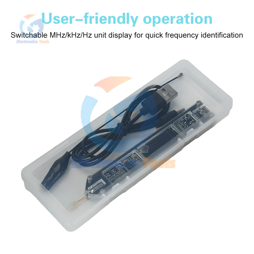 Contatore di frequenza Tipo penna 200Hz-100MHz Misuratore di frequenza segnale RF ad alta precisione per MF Calibrazione dell'oscillatore MCU HF VHF FM - immagine 3