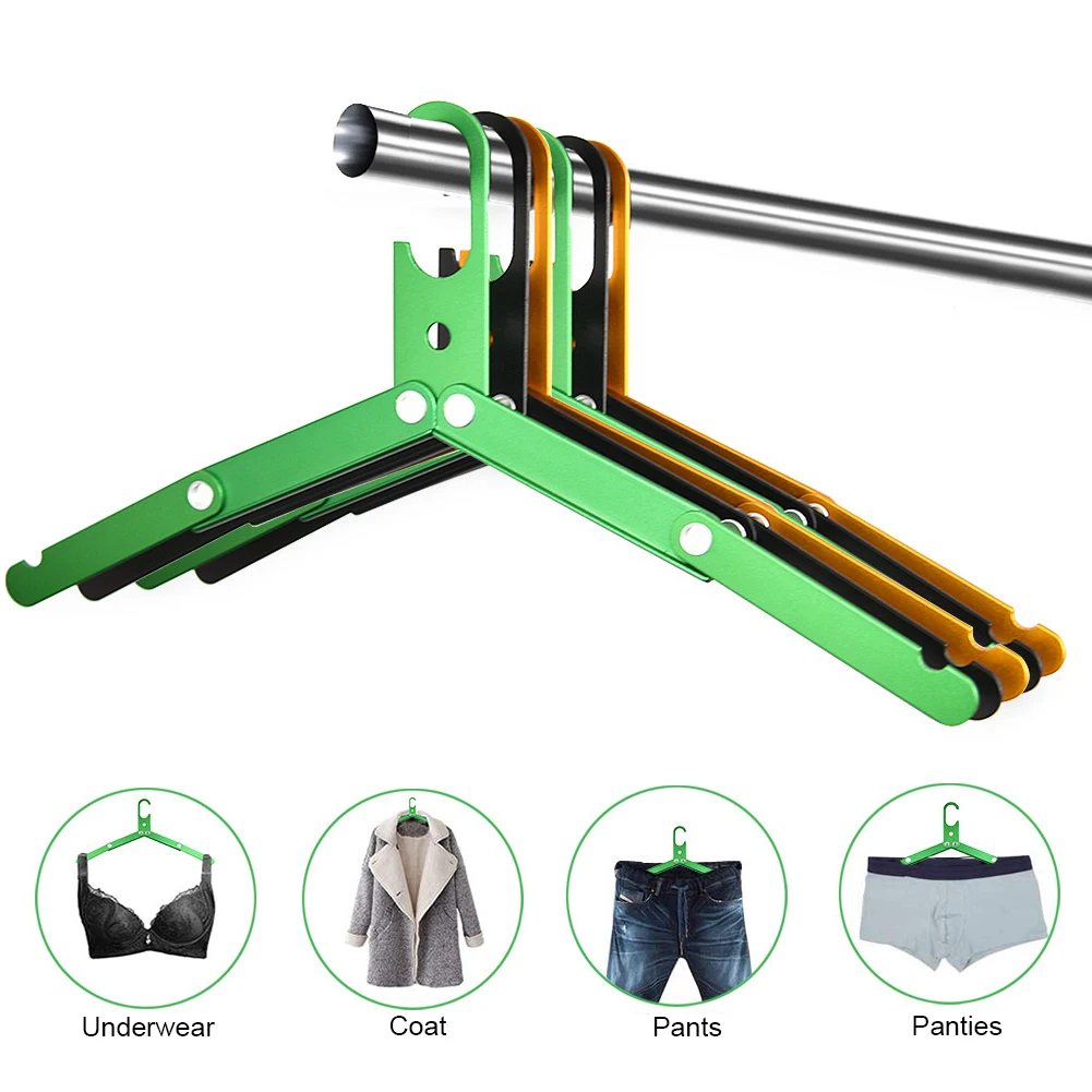 Aluminum Alloy Folding Coat Clothes Hanger for Travel Outdoor Camping Portable Clothing Drying Rack Wardrobe Organizer Tools 4