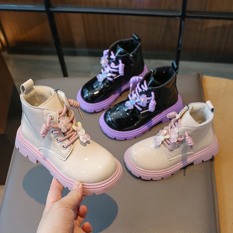 

Winter Children Shoes Girls Boots Fashion Designer Kids Sports Sneaker for Girl Sweet Warm Short Ankle Boots Cotton Snow Shoes