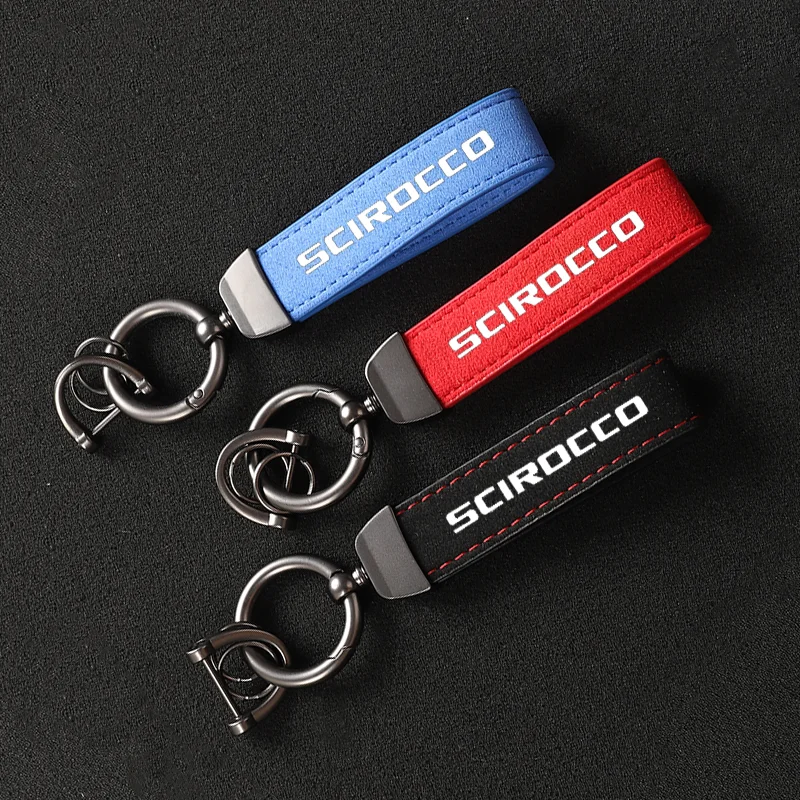 

Suede Keychain Sport Key Ring Custom Gift With Logo For SCIROCCO GTI R GTE CTS Llaveros Para Hombre Keyring Accessories