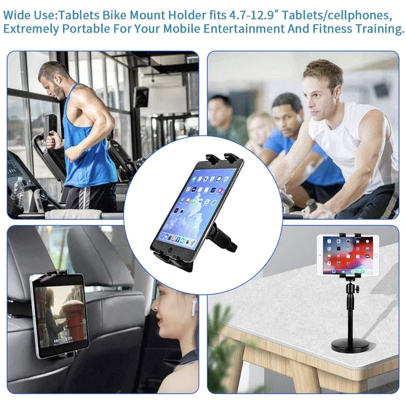 Homhu Bike Tablet Holder Indoor Gym Treadmill Handlebar Clip