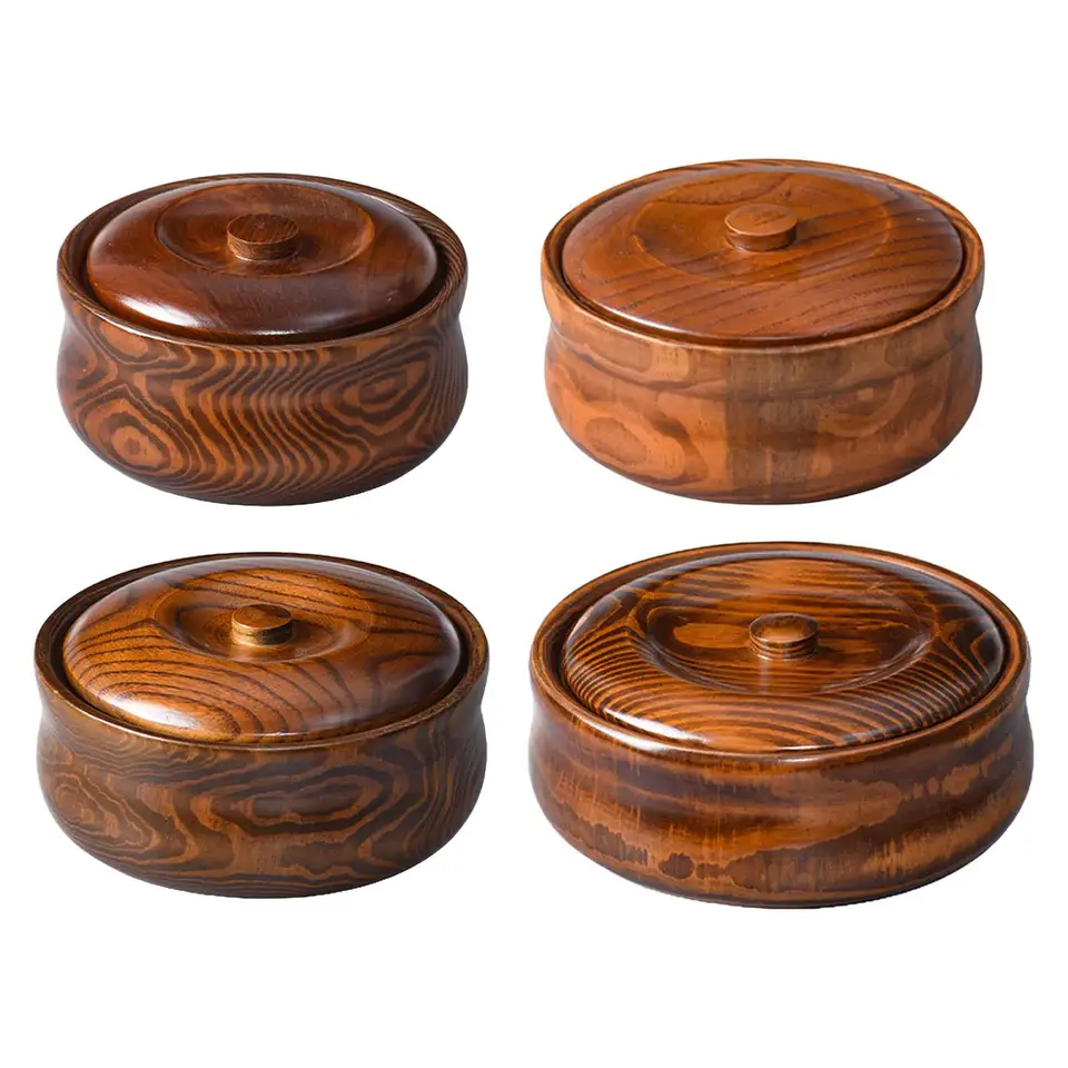 Cuenco De Madera Maciza Hecho A Mano Para Cocina Y Decoración - Perfecto Para Sopa, Cereales Y Más (19-20cm)