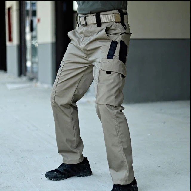 Pantalon de travail tactique pour hommes, Cargo d'extérieur, multi-poches, imperméable, vêtements de travail en plein air, de randonnée, nouvelle collection automne printemps 5
