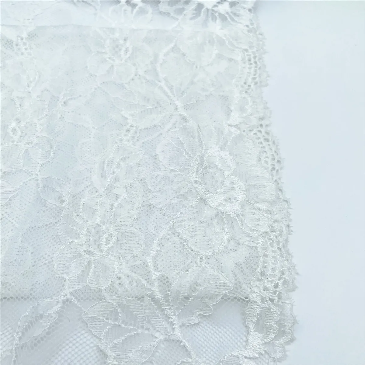 3y/lot Width 23cm White Elastic Stretch Lace Trim 4