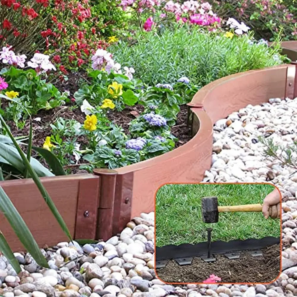 Plastic Landscape Edging Anchoring Stakes 200ct 8-Inch Garden Lawn Yard Spikes Paver Weed Barrier Tent Fixing Spiral Design