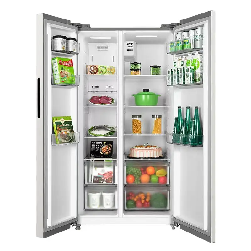 MEPS 2 Stars French Door Stainless Steel Side-by-Side Freezer Electric New Condition with Compressor Household Use Refrigerator