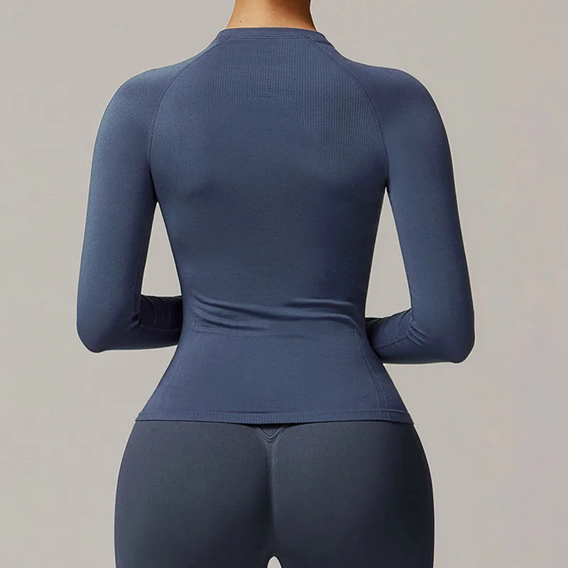 Hearuisavy Seamless Long Sleeve Yoga Clothes Women Casual T-shirt Quick-Dry Sportswear Breathable Gym Top Women Sports Shirts