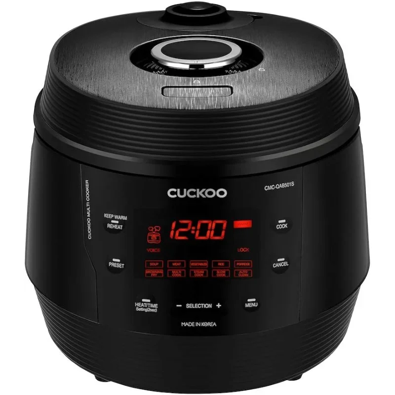 

CUCKOO CMC-QAB501SB | 5QT. Standard 8-in-1 Pressure Cooker | 10 Menu Options: Slow Cooker, Sauté, Steamer