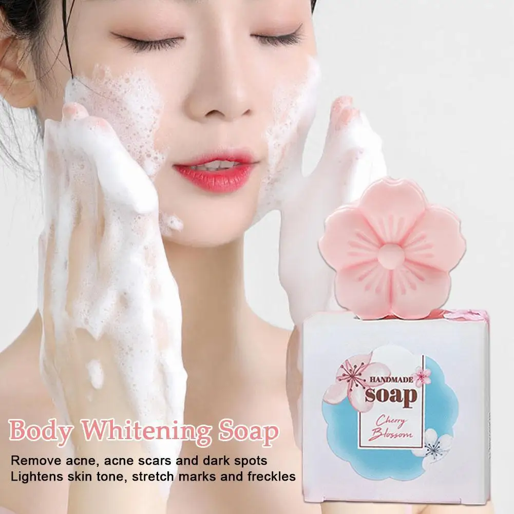 40g Flower Shape Face Wash Body Whitening Soap Remove Pores Blackheads Oil Control Moisturizing Deep Cleansing For Skin Care