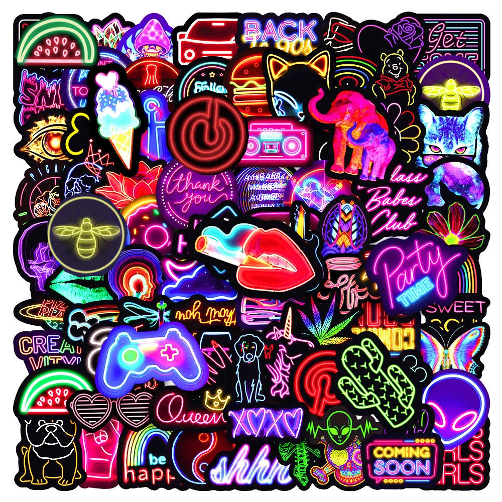 Pack De 10 Autocollants Graffiti Pour Skateboard - Vinyle - Multicolore - Neuf