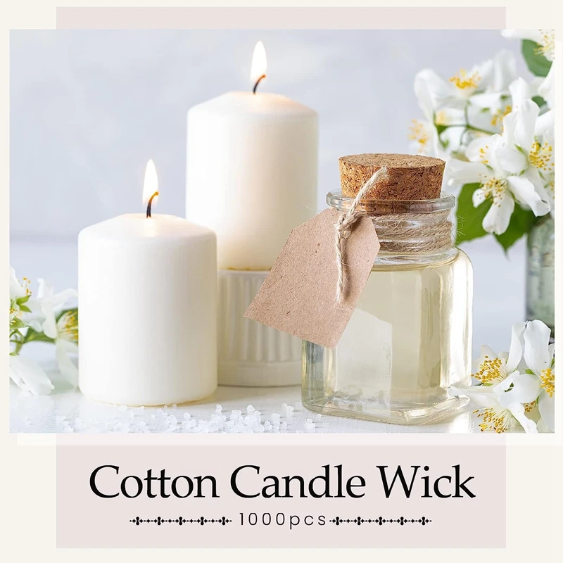 1000 Pieces Cotton Candle Wick For Candle Making Slow Burn Candle