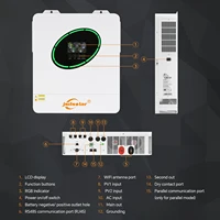 jsdsolar Onduleur Solaire Hybride Parallèle 11kW MPPT 12kW 6.5kW 48V, Système de Stockage d'Énergie à Onde Sinusoïdale Pure, Chargeur Solaire MPPT 160A 135A 120A, Pack PV 500VDC Hors Réseau, Compatible Wi-Fi, LiFePo4, Fonctionne Sans Batterie, RS485 RS232 CAN, Contact Sec 3