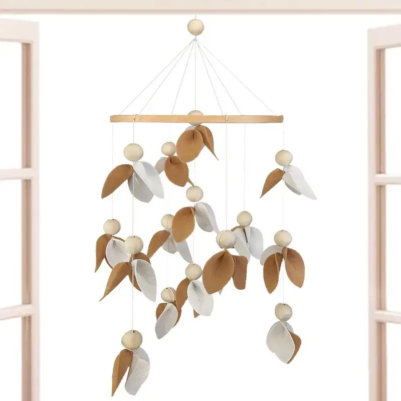

Baby Mobile Handmade Soft Felt Crib Mobile Rustic Forest Tree Leaf Decor No Holder Soft Hanging For Boys Girls Bedroom Cabin Bab