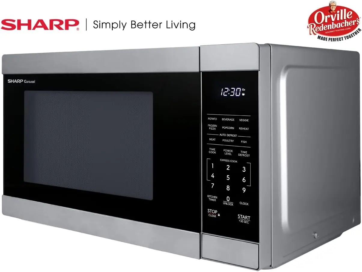 SMC1162KS Oven with Removable 12.4" Carousel Turntable,Orville Redenbacher's Certified, Cubic Feet Countertop Microwave,1.1 CuFt 3