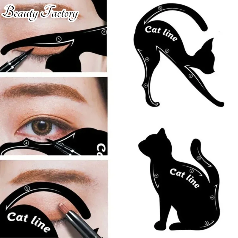 Eyeliner Stencil Tool Makeup Tools Eyebrow Stencil Tool Eye Makeup Tools 2 pcs/set Eye Liner Makeup DIY Cat Eye Eyeliner Stencil Eyebrow Stencils Models Eyebrow Eyes Liner Template Shaper