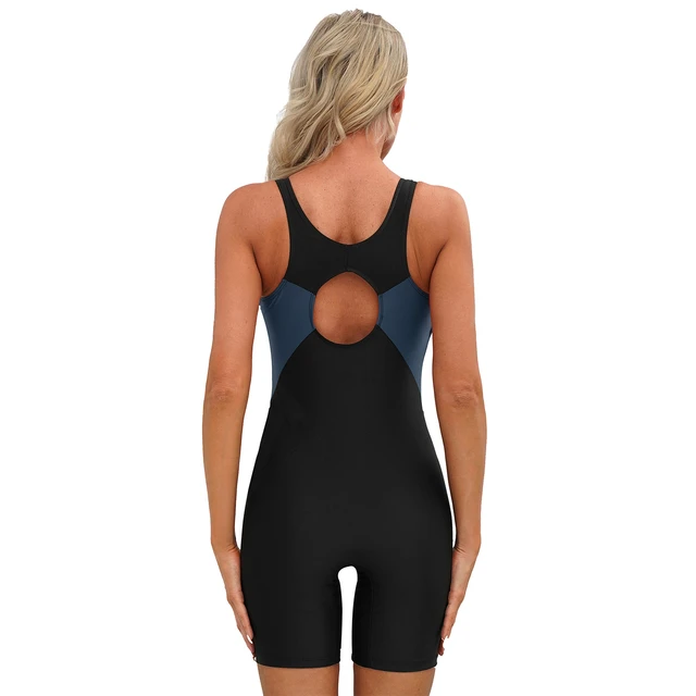 Women Athletic Boyleg Swimwear One Piece Swimsuit Sleeveless Removable  Chest Pads Quick Dry Bathing Suit Beach Sport Monokini - AliExpress