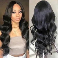 Perruque synthétique noire à la mode, grandes vagues, cheveux longs et bouclés, cheveux longs et moelleux, perruque en soie haute température, couverture complète de la tête 5