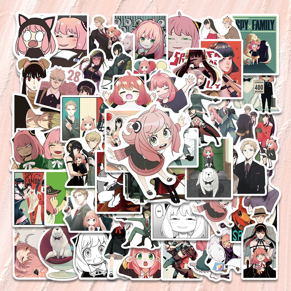 

10/50PCS Anime Spy X Family Cartoon Stickers Motorcycle Laptop Skateboard Luggage Suitcase Phone Graffiti Cute Stickers Kids Toy