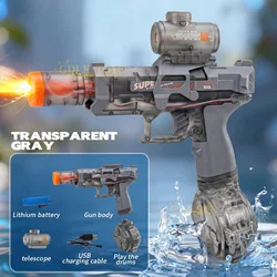 Powerful Electric Water Blaster - Automatic Suction Squirt Toy (Light Grey)