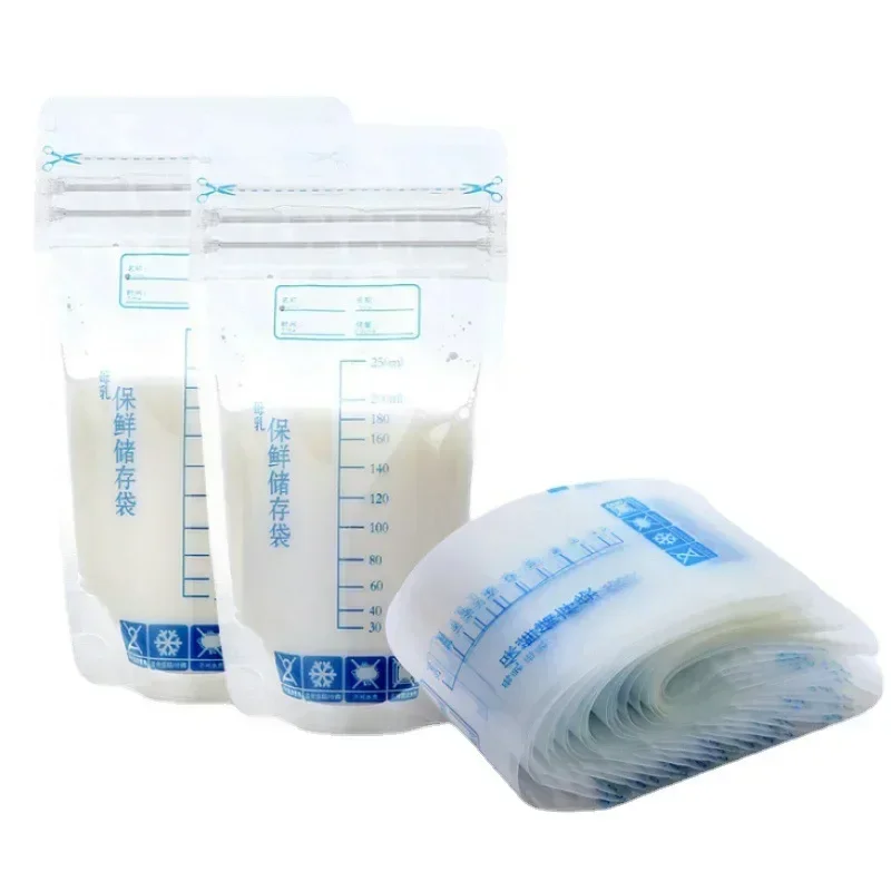 Breastmilk Storage Bag Self Standing Baby Food Storage Containers No Leak Milk Freezer Bags Safe Feed BPA Free 250ML 10 20 30Pcs baby food storage containers food pouch breastmilk storage bags