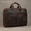 Men Briefcase Genuine Leather Laptop Bag 14 15.6" PC Doctor Lawyer Computer Bag Cowhide Male Briefcase Leather Men Business Bag 6