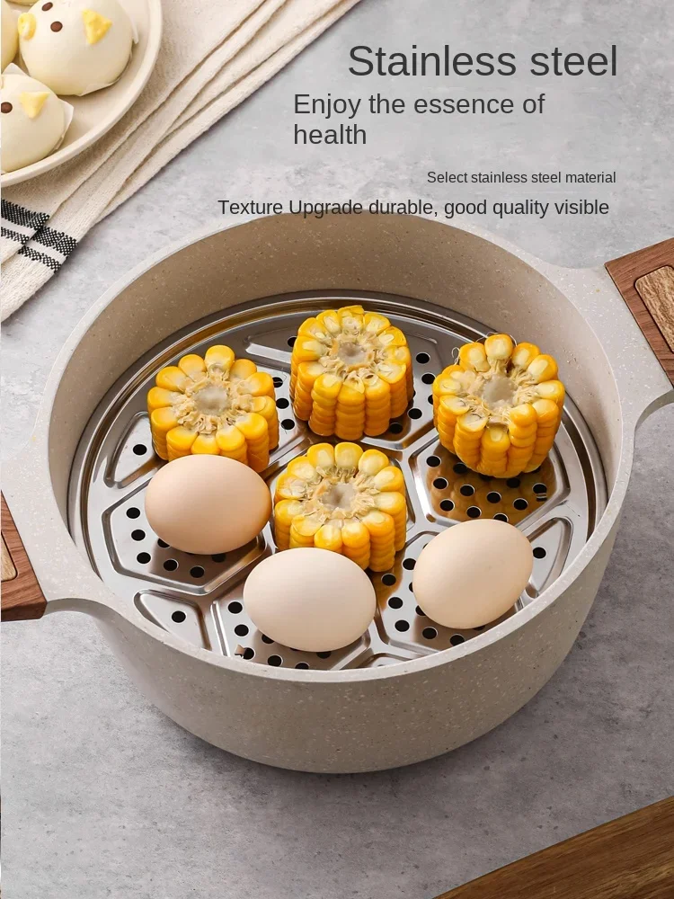 KAWASIMAYA Stainless Steel Steam Rack Steamer Tray Household Food Steamer Elevated Steam Plate Grid Pot Accessories kitchen tools