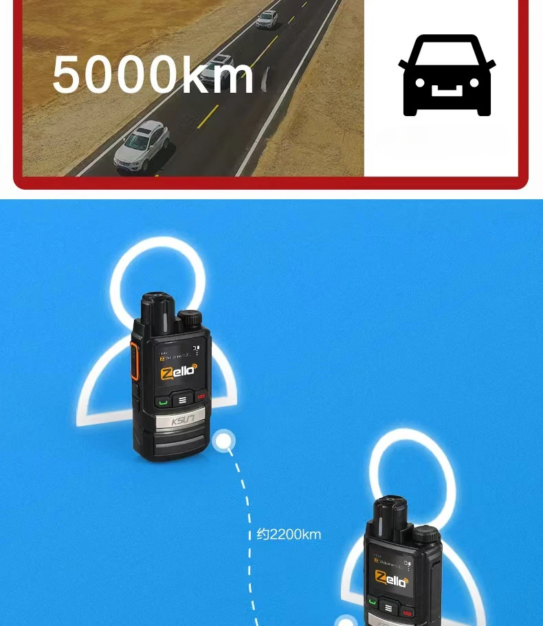 Zello mini walkie-talkie KSUNZL60 4G SIM network radio Long range WIFI Suitable for large communities, underground car parks