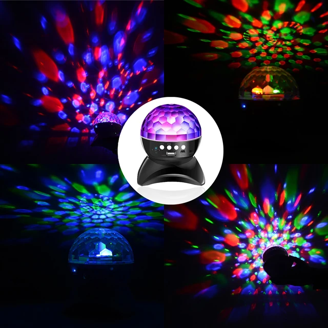 Lampe Disco colorée RGB, rotation à 360 °, Bluetooth, Audio