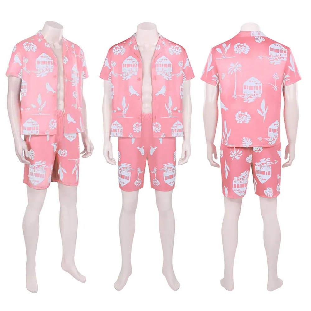 

Ken Cosplay Costume Shirt Shorts Movie Babier Boyfriend Fashion Beachwear Boy Men Adult Halloween Carnival Party RolePlay Suit
