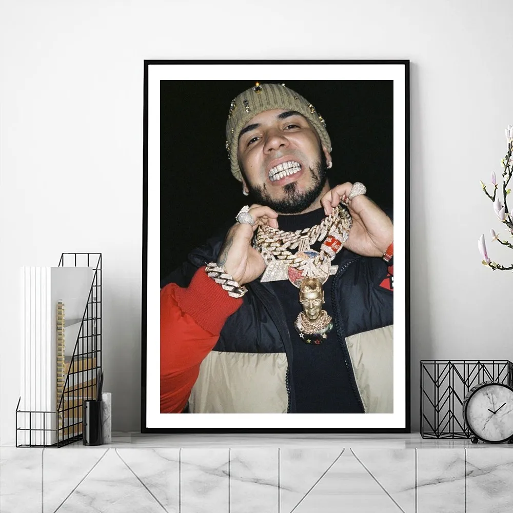 Anuel AA LLNM2 Rapper Poster Gallery Prints Self Adhesive Home Decor Decoration Wall Decals Living Room Sticker