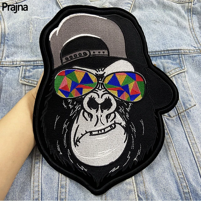 World of Patches Large Embroidery Patch Gorilla Patch Iron on Patches for Clothing DIY Punk Back Patches on Clothes Jeans Sew Applique