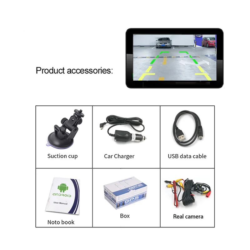 vehicle gps 7 Inch Portable Vehicle GPS Navigation Android Car Dvr 768MB+16GB Rear Camera Driving Recorder Truck Bluetooth Dash Cam garmin gps for trucks Vehicle GPS Systems