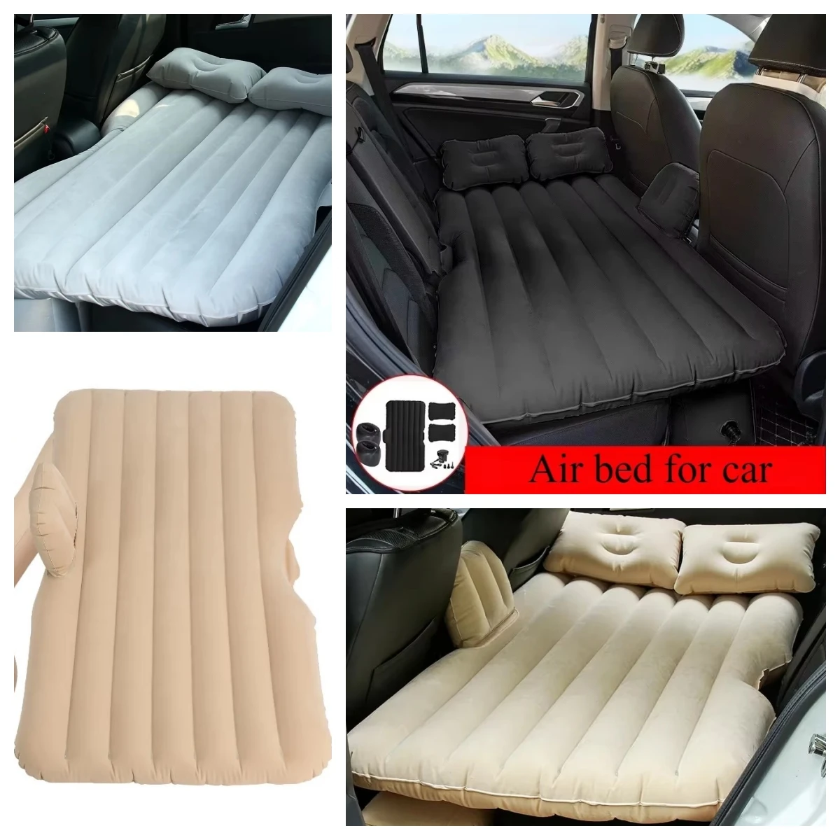 Portable Inflatable Camping Mattress With Pillows And air Pump Car Air Bed Mattress SUV Sleeping Pad