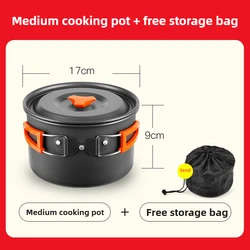 Portable Outdoor Hiking Cookware Set: Compact Teapot, Frying Pan, and Pot for Camping and Boiling Water (Cooking Pot - M)